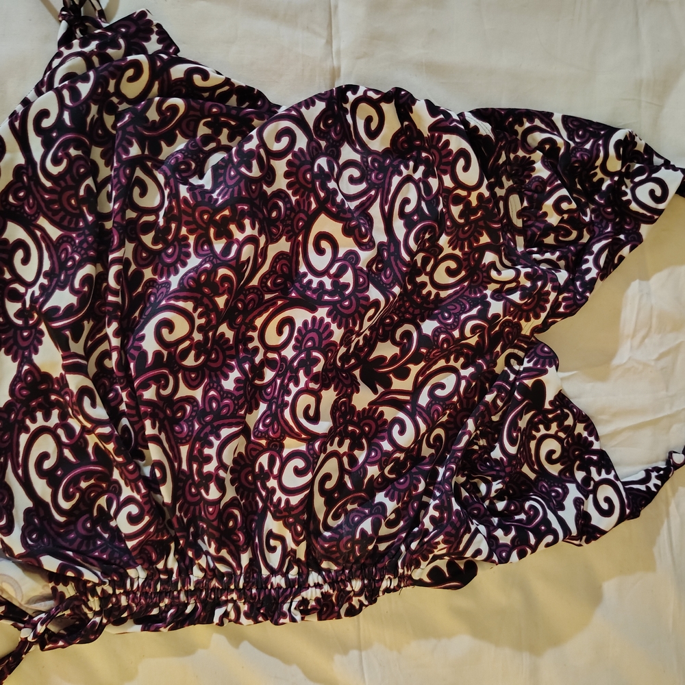 Purple and White Patterned Dress